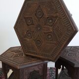Indian sofa tips carved wood 1950