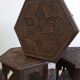 Bouts de canapé indien en bois sculpté 1950