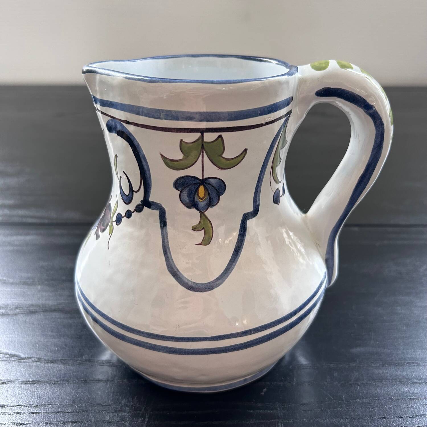 Blue floral decor pitcher