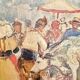 French Artist, Expressionist Scene, Oil Painting, 1941, Framed