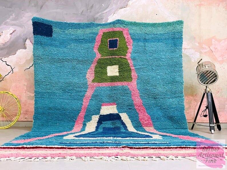 Handmade Moroccan beni ourain rug size 150 x 250 cm