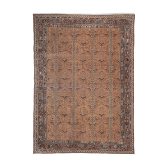 Vintage Turkish Oushak Rug with Floral Border