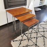 Vintage pull-out tables, side tables, 1970