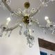 Louis XV style chandelier, glass pendants, 6 lights