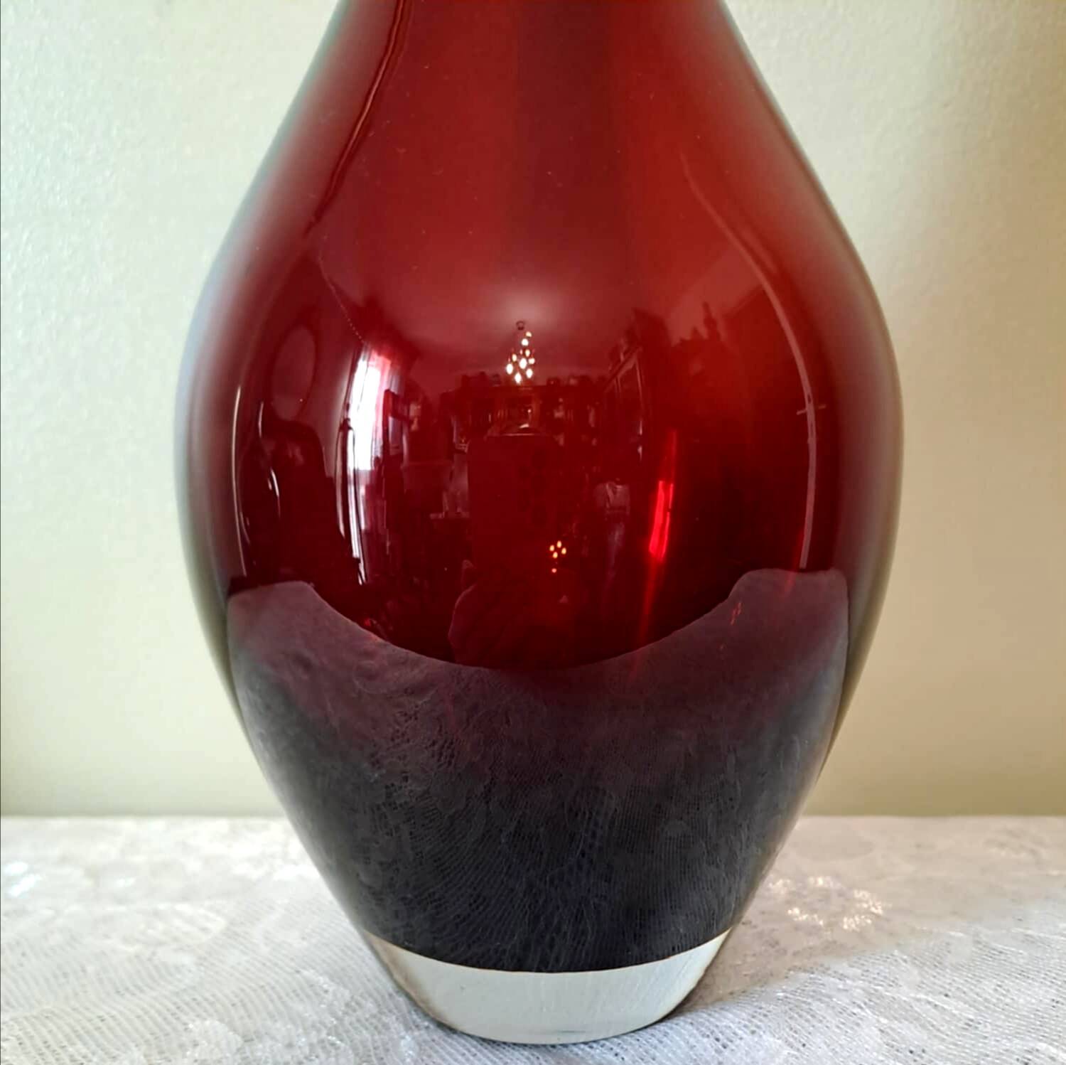 3 blown glass vases