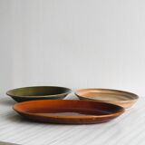 Set of 3 colorful antique dishes
