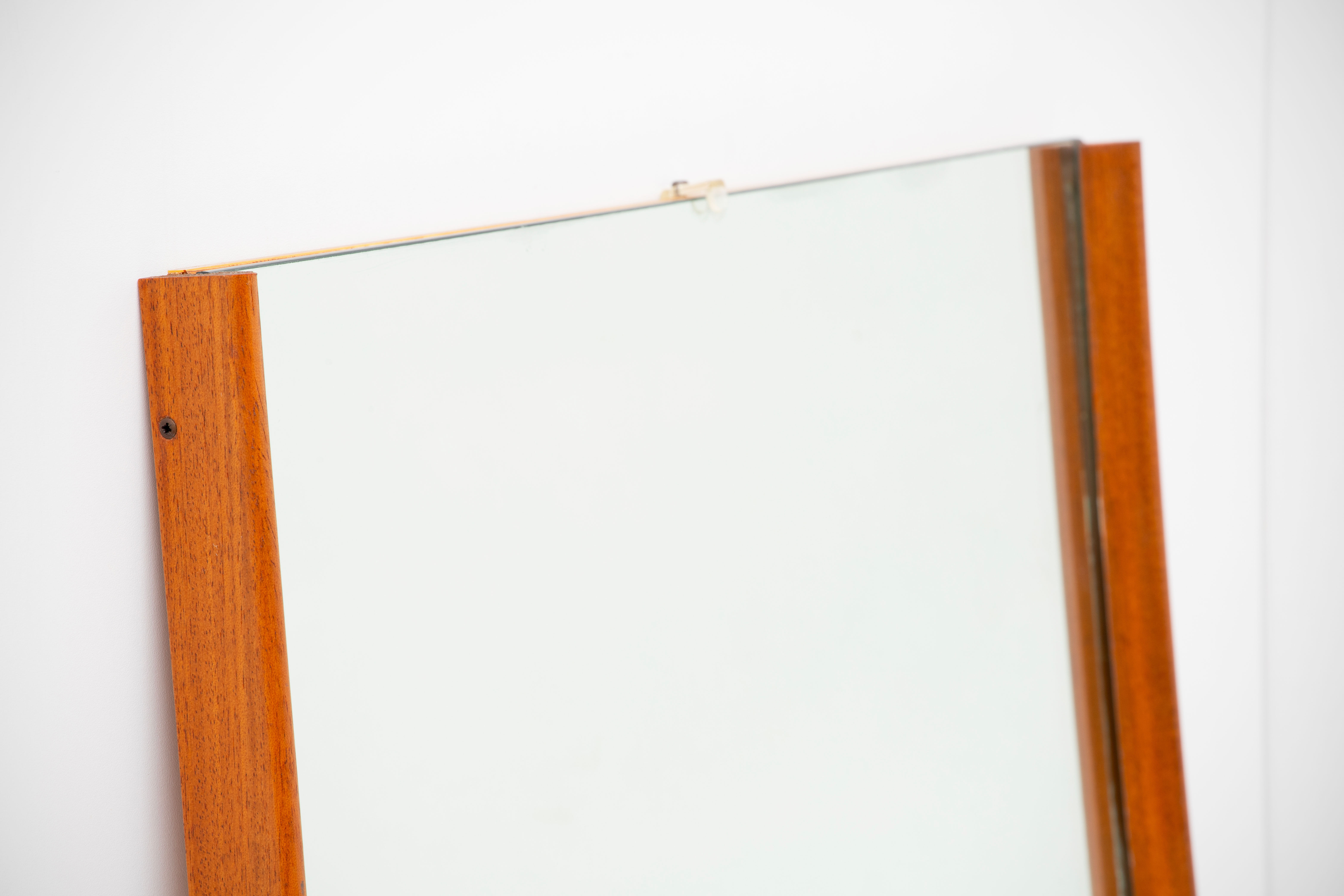 Scandinavian vintage rectangular teak mirror, 1960.