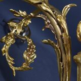 Double wall lamp in gilded bronze and glass paste