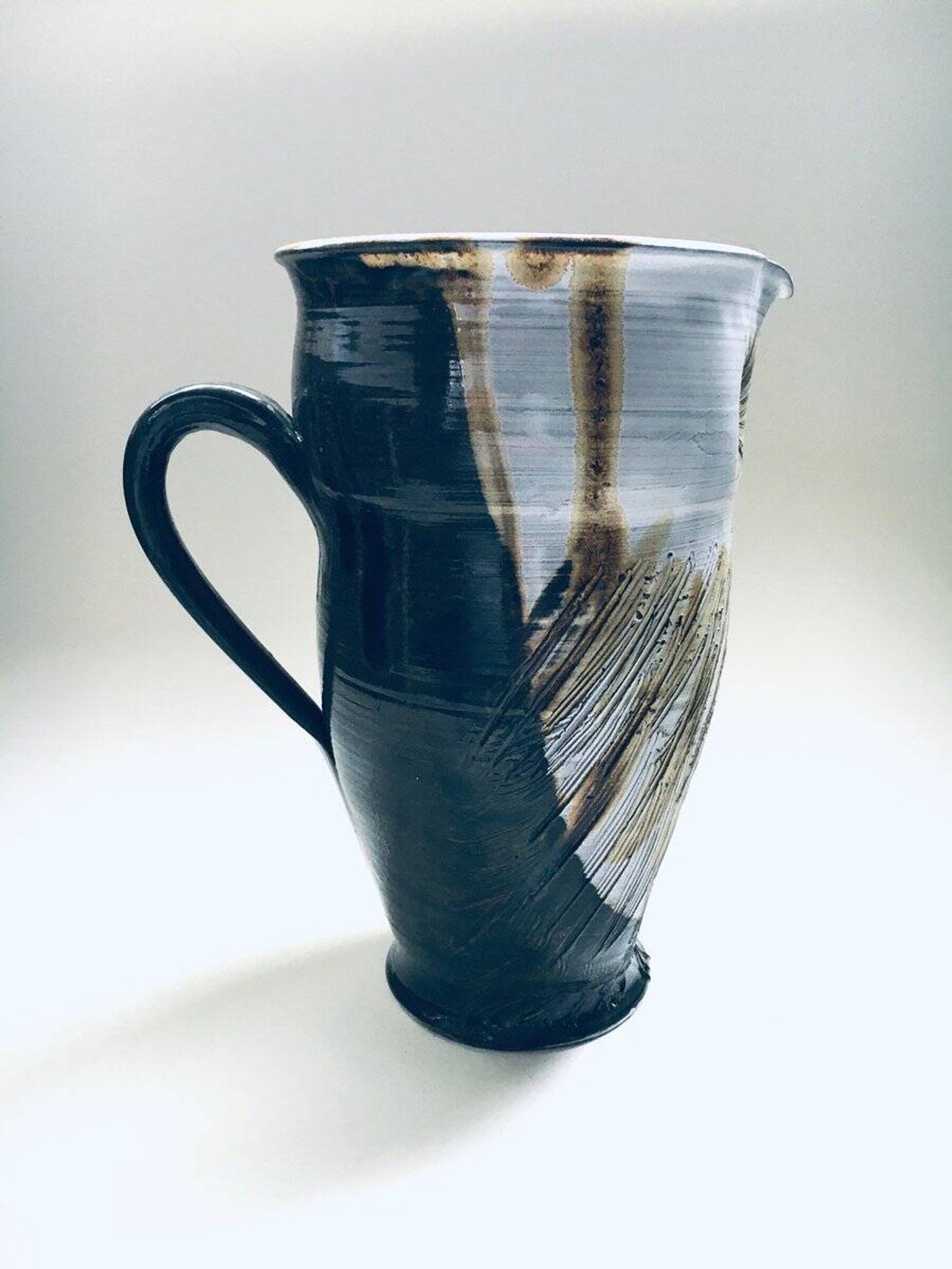 Vintage Studio Art Pottery Owl Decanter Jug by Tavares, 1970s