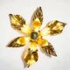Vintage gold leaf metal flower wall light Florentine wall sconce