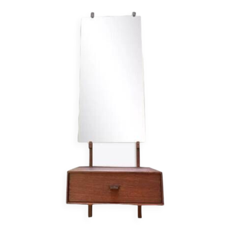 Scandinavian hanging bedside table, Uno and Östen Kristanssen for Luxus, 1960