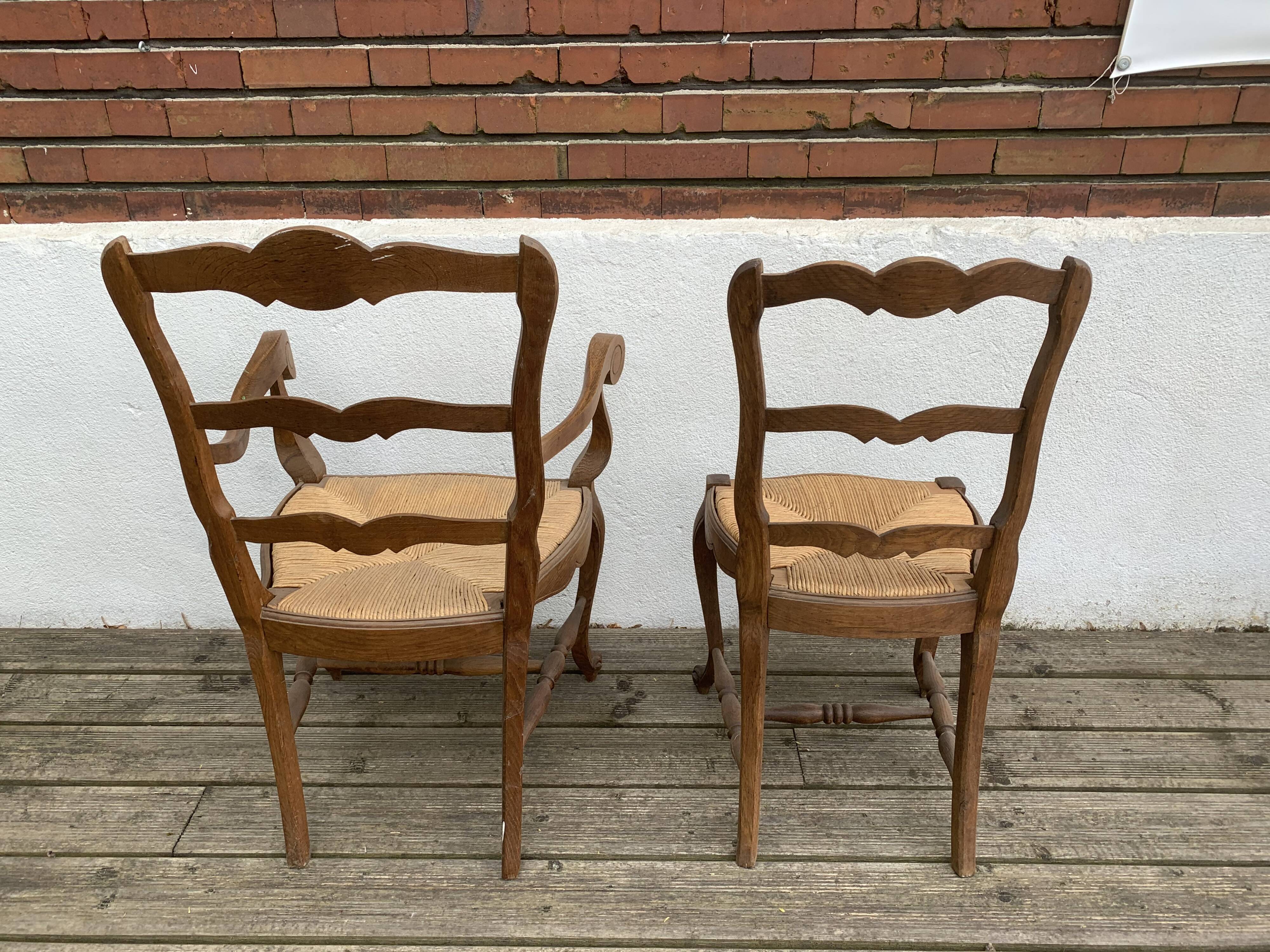 Pair Chair and Straw Chair