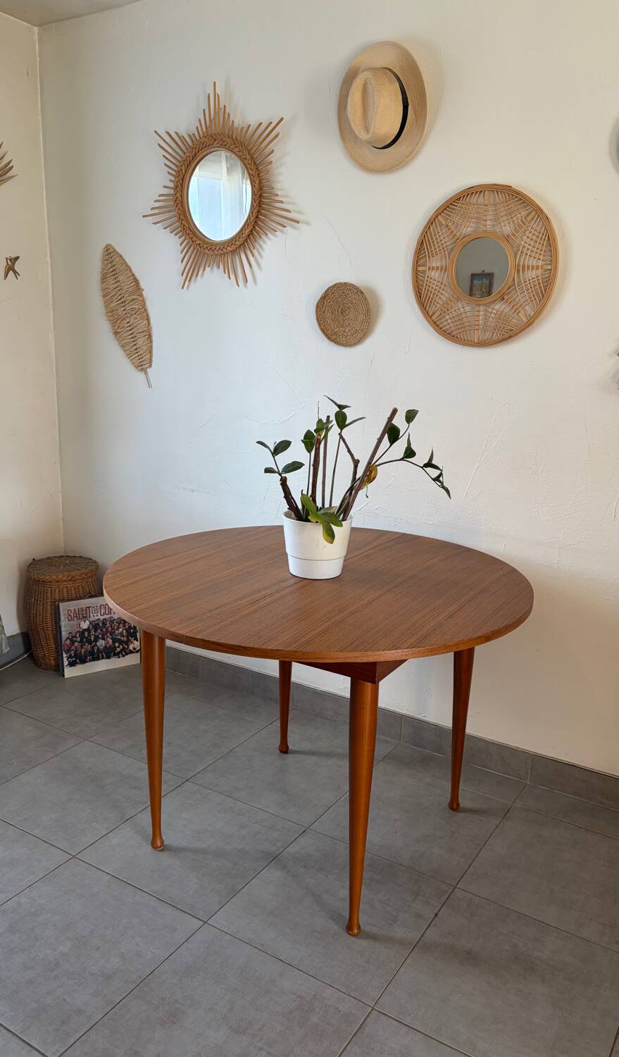 Vintage teak round table