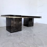 "Rizzo" lacquered and brass coffee-bar table from the 1970s.