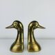 Pair of vintage brass duck bookends