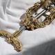 French ornate brass corkscrew wine opener
