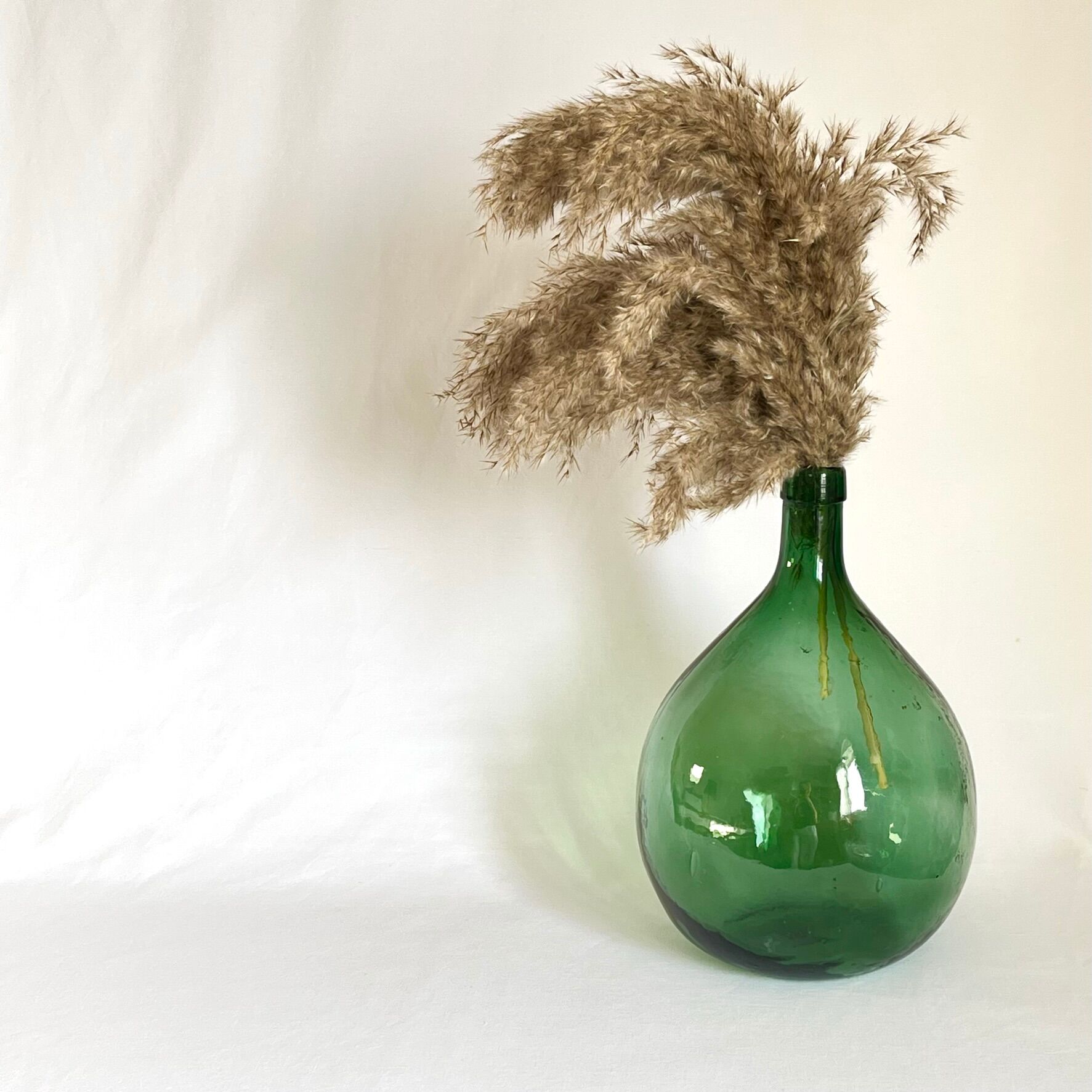 Bonbonne Dame Jeanne 5L verre vert vintage