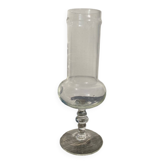 Clear glass pedestal vase