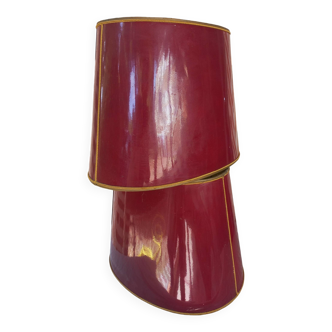 Pair of burgundy gold lampshades