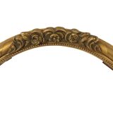 Grand Cadre Ovale En Bois Doré Roses Classiques Style Baroque France 77x57cm