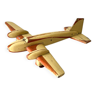 Avion en bois, jouet ancien milieu du XXè
