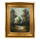 Alain Bonnaud (20th century), small oil on canvas. “Woman on a forest path”