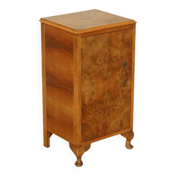 Table de Chevet Art Déco Vintage en Noyer