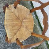 Provencal straw armchair in walnut