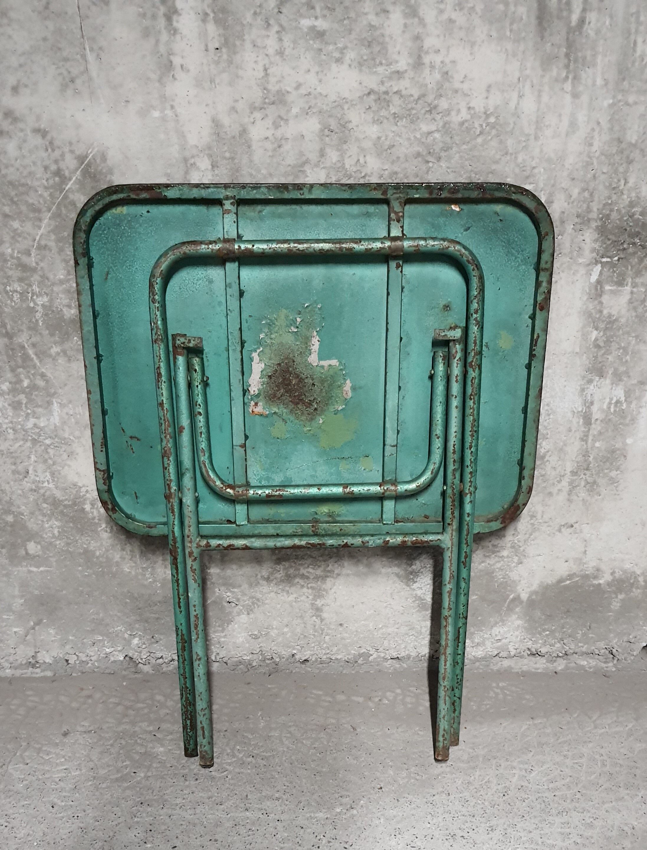 Painted metal folding table