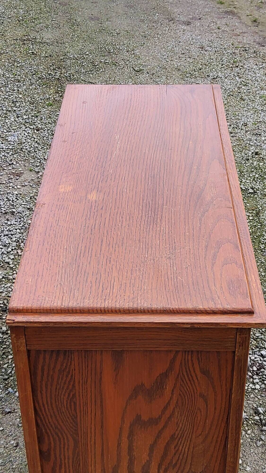 Vintage oak chest of drawers from the 50s compass feet 4 drawers