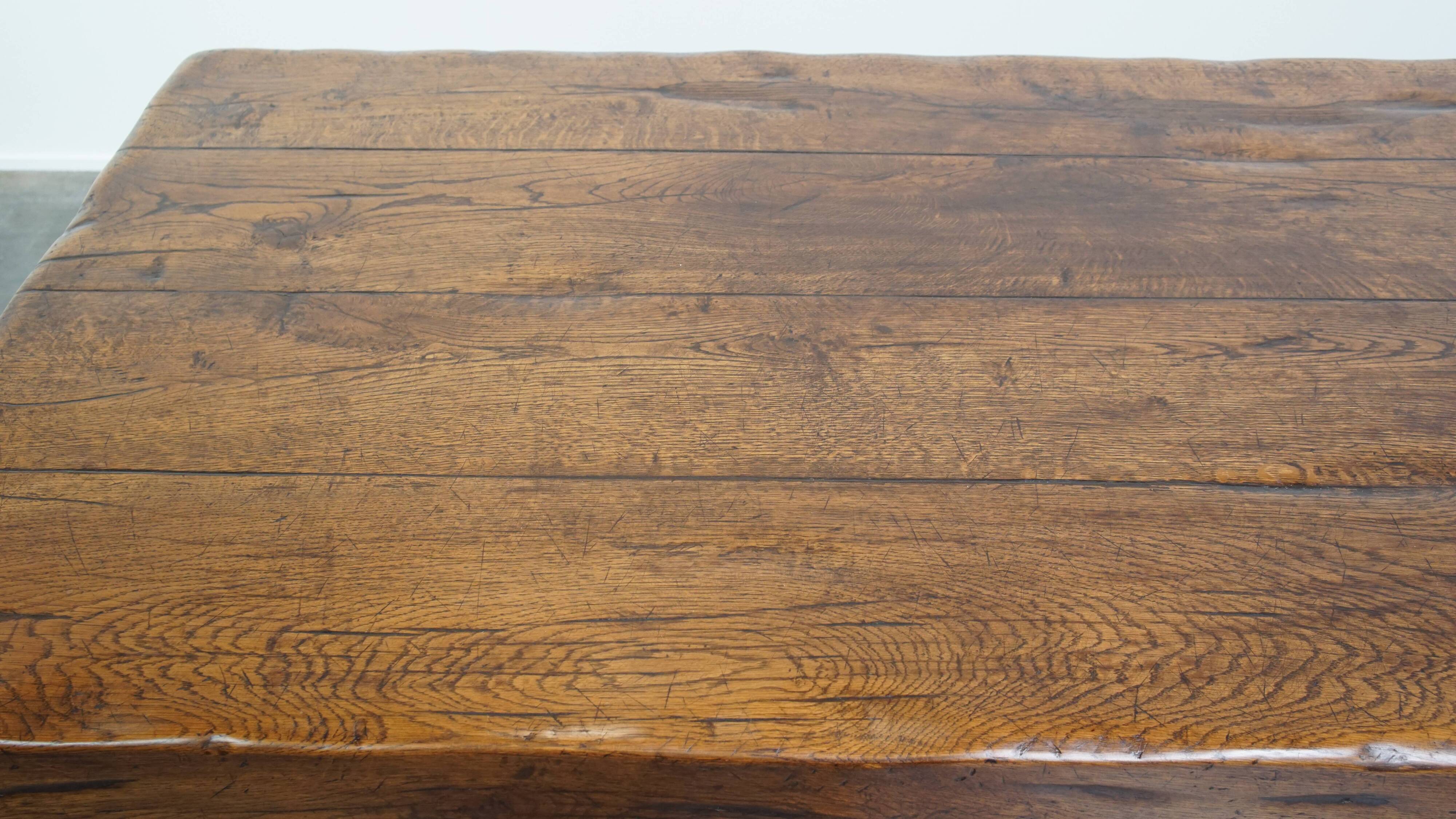 Very Heavy Antique French Table from the Early 1900s in Solid Oak