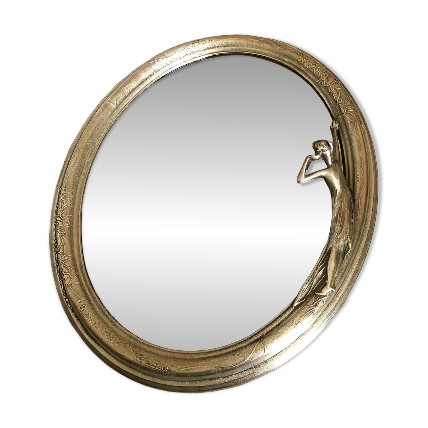 Vintage brass mirror