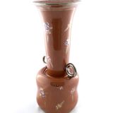 Brown Lacquered and Hand Painted Terracotta Deruta Amphora Vase, Italy