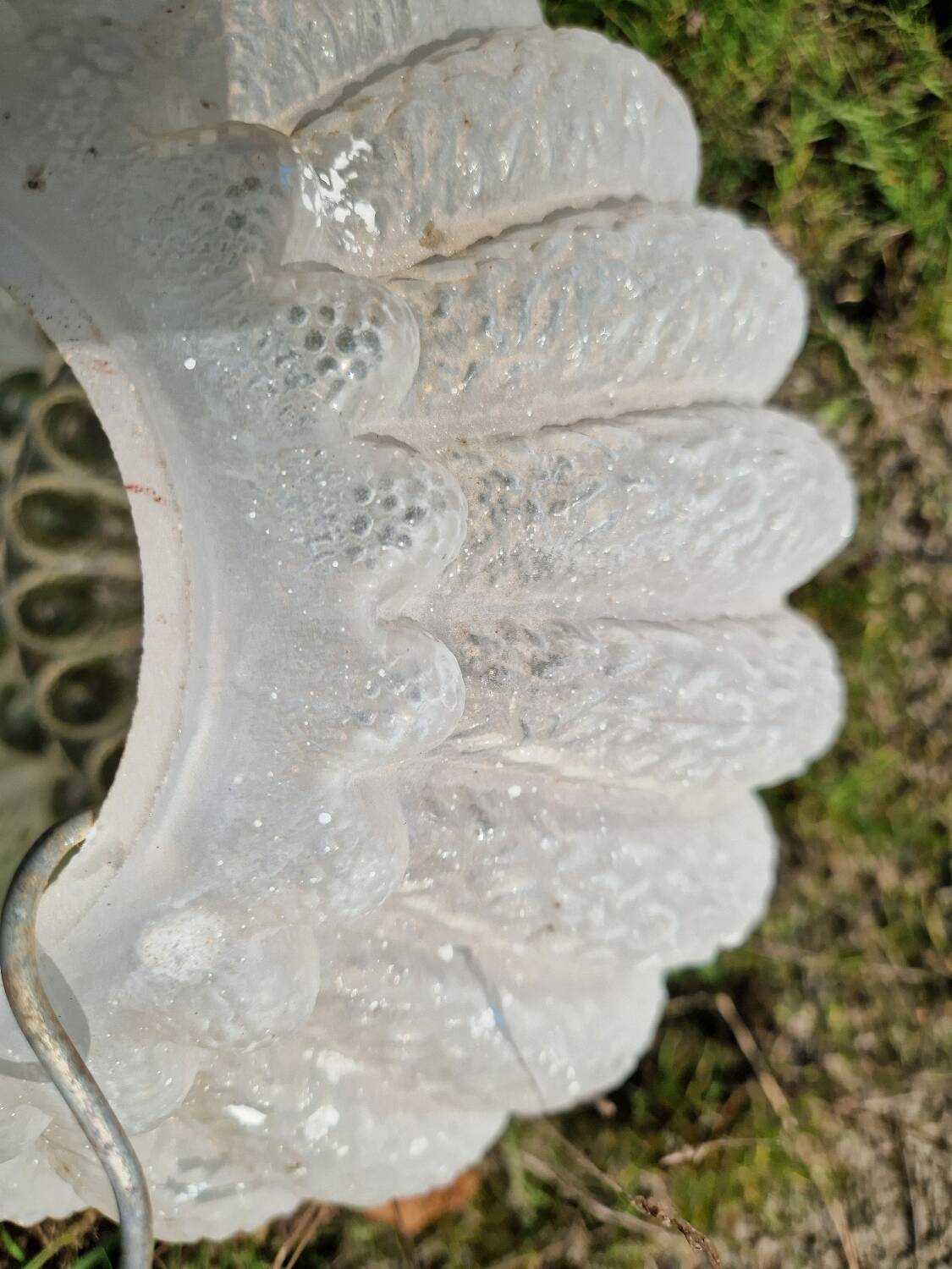 Molded glass hanging globe