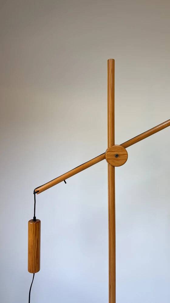 Vintage Domus teak wood floor lamp