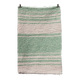 Handwoven recycled cotton rug - Mint and white