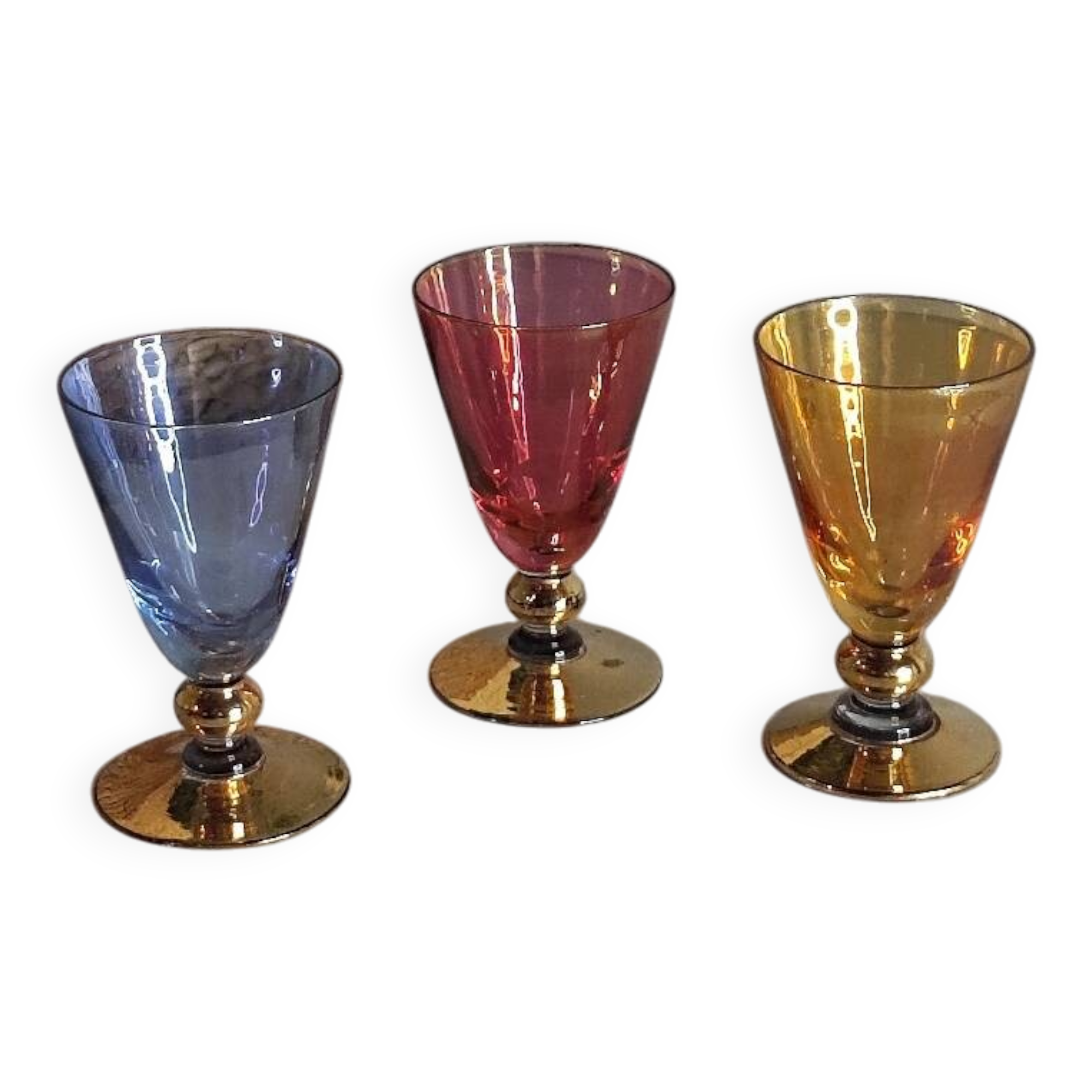 Harlequin blown crystal glasses