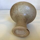 Beige ceramic chalice-shaped candle holder