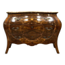 Curved Louis XV Venetian style chest of drawers in marquetry