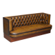 Restored and hand-dyed leather Chesterfield sofa
