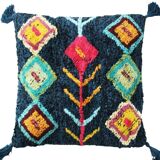 Coussin inspiration berbère bleu Azilal 45x45 cm