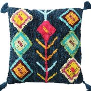 Coussin inspiration berbère bleu Azilal 45x45 cm