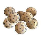 8 flat plates in antique earthenware