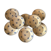 8 flat plates in antique earthenware