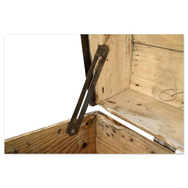 Malle de transport en bois à renforts en acier