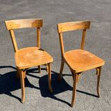 Set of two wooden bistro chairs