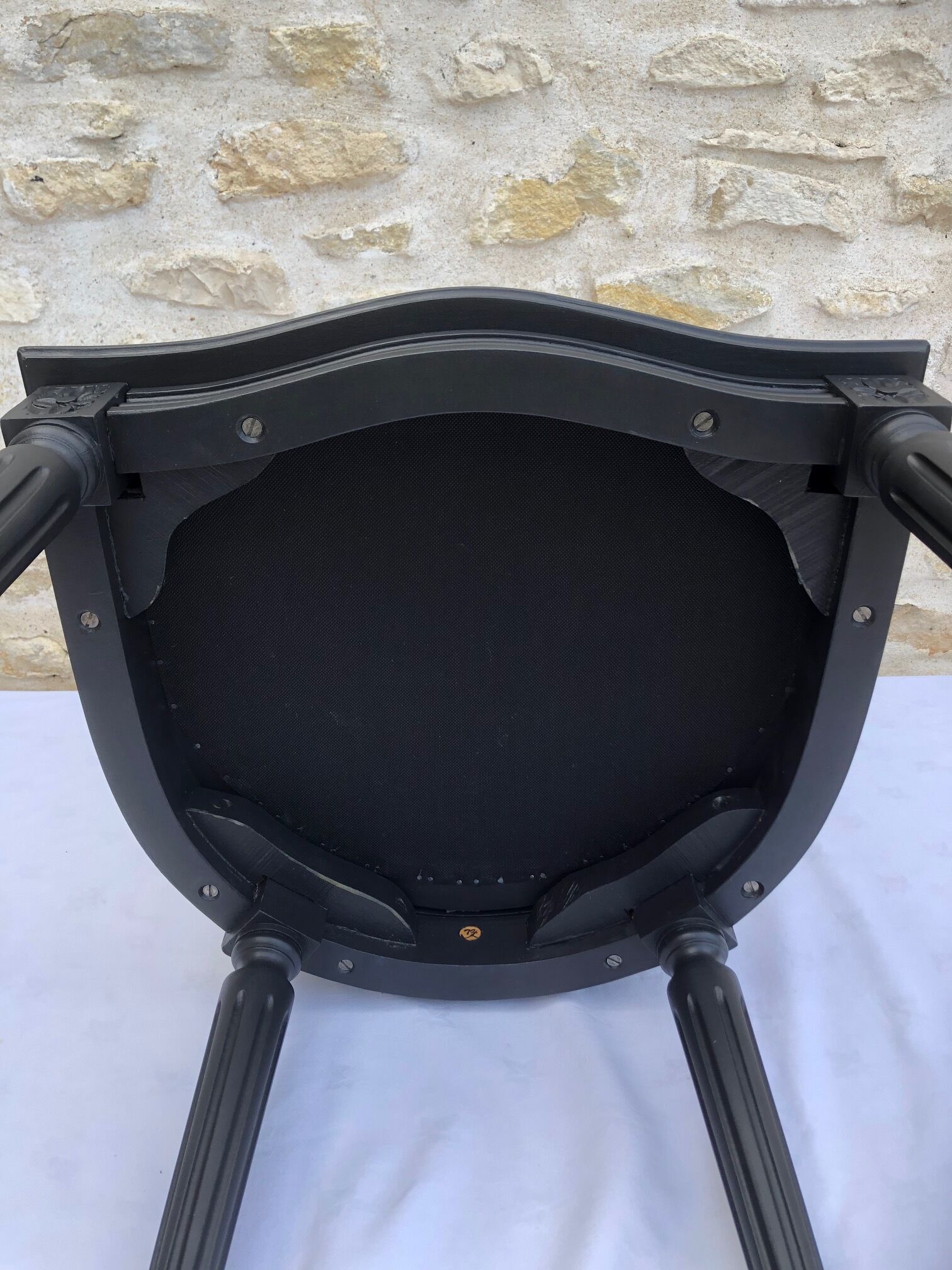 Chair wood medallion canned back