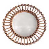 Mid-Century Bamboo Sunburst Mirror, France, Franco Albini Style, 1950s