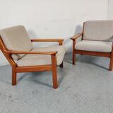Juul Kristensen teak armchair pair for Glostrup, Denmark 60s