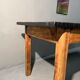 Oak farmhouse table, black top